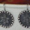 oxidised gray stone earrings