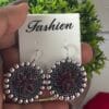 oxidised Pruple stone earrings