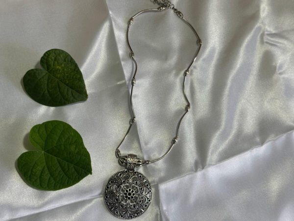 Oxidised Silver Pendant Necklace