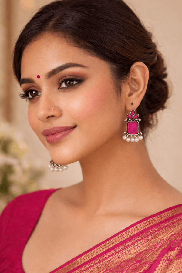 oxidised-stone-pearl-dangle-earring