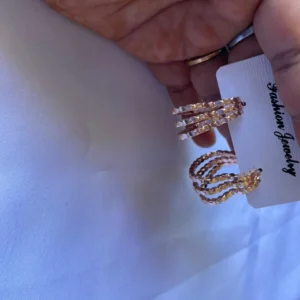 Rose Gold Layered Stud Earrings for Women Fashion Jewellery India