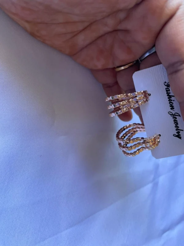 Rose Gold Layered Stud Earrings for Women Fashion Jewellery India