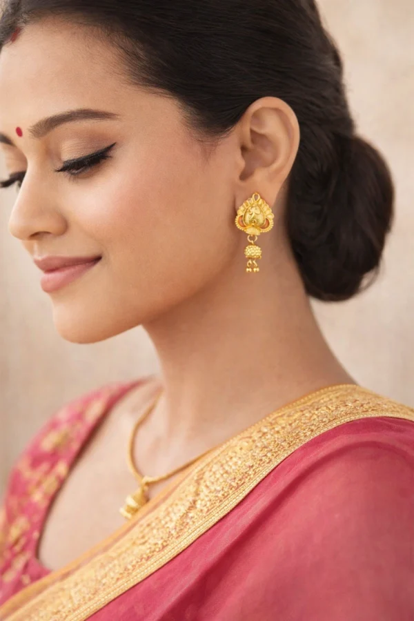 Traditional Gold Jhumka Earrings for Women