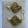 Antique Finish Kundan Pearl Drop Earrings for Women