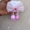 Baby pink satin hair bow clip for girls