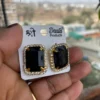 black stone stud earrings