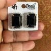 black stone stud earrings
