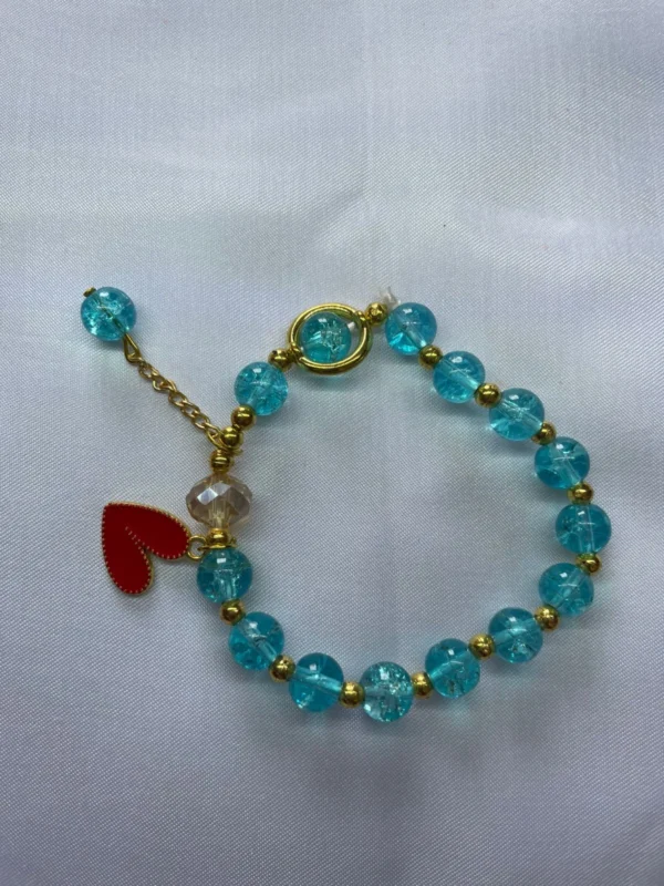 Blue crystal kids charm bracelet