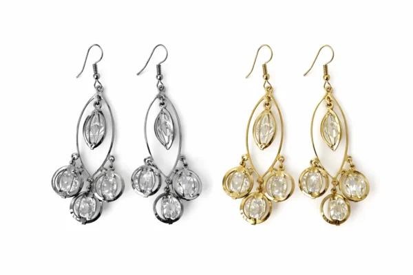 Crystal Teardrop Multi-Dangle Earrings