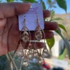 Gold and silver crystal teardrop dangle earrings