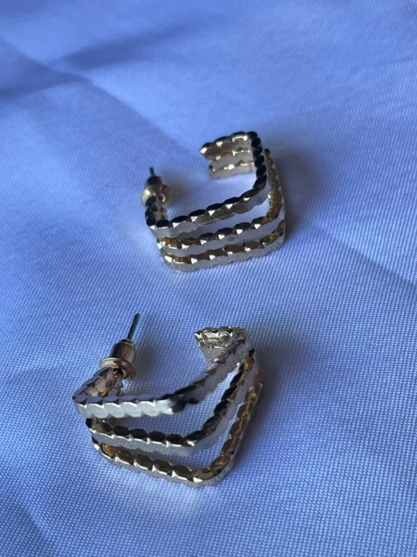 Golden Layered Half Hoop Earrings for Women Fashion Jewellery India