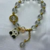 Grey panda charm bracelet for kids
