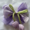 Lavender girls tulip hair bow clip