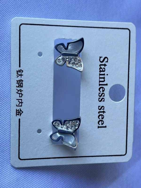 Stainless Steel Butterfly Stud Earrings for Women Silver Tone