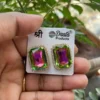 multicolor stone stud earrings