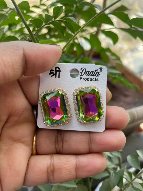 multicolor stone stud earrings