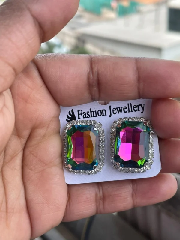 multicolor stone stud earrings