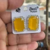 yellow stone stud earrings
