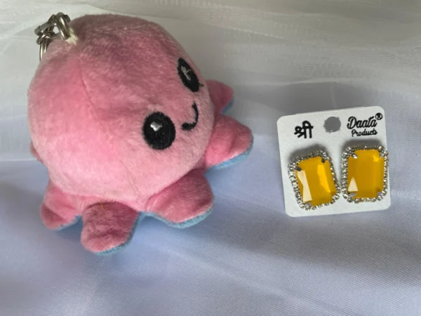 yellow stone stud earrings