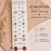 12 Pair Stud Earrings Set for Women & Girls