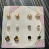6 pair stud earrings set for women and girls