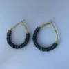 Black beaded hoop earrings for women and girls