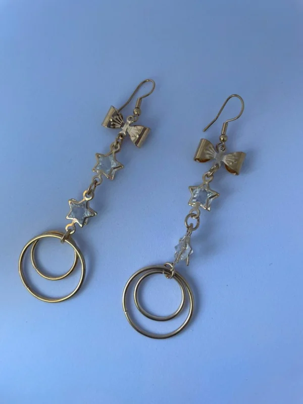 Bow star drop earrings for women and girls