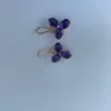 Purple crystal flower earrings for women