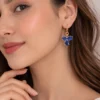 crystal flower earrings for women
