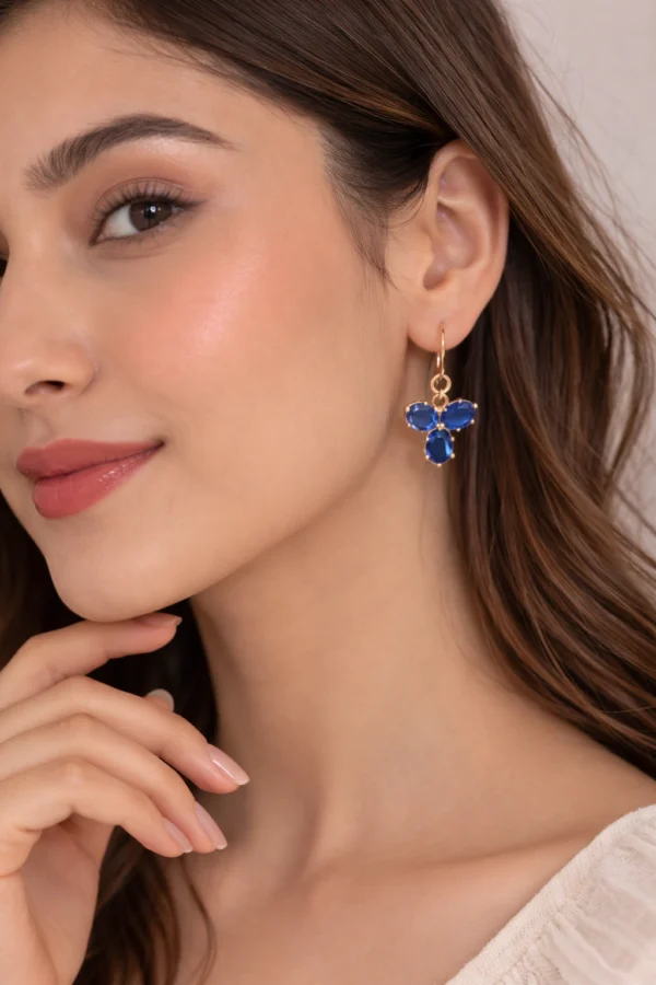 crystal flower earrings for women
