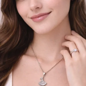 Crystal jewelry set with necklace ring and earrings for women and girls