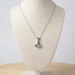 Crystal lady pendant necklace for women and girls in silver tone