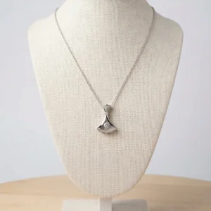 Crystal lady pendant necklace for women and girls in silver tone