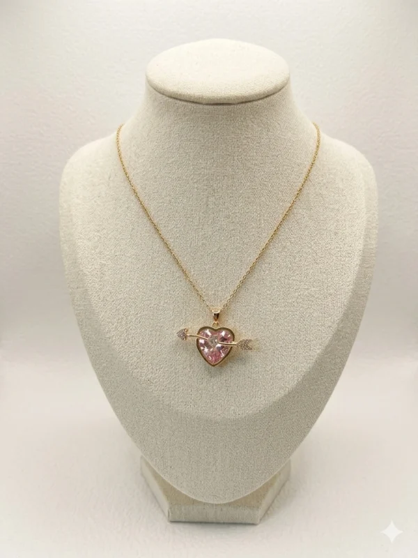Heart arrow pendant necklace for women and girls