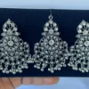 oxidised earrings set with maang tikka for women