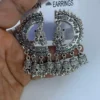oxidised silver chandbali jhumka earrings for women