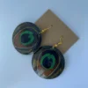 Peacock Design Printed Round Earrings for Women