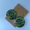 Peacock Design Printed Round Earrings for Women