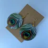 Peacock Design Printed Round Earrings for Women
