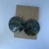 Peacock Design Printed Round Earrings for Women