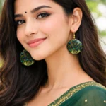 Peacock design round earrings for women and girls